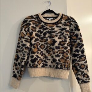 Leopard Print Crew Neck Sweater